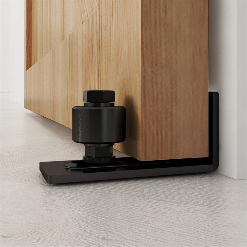 HomLux 8ft Heavy Duty Sturdy Sliding Barn Door Hardware Kit, Smoothly and Quietly, Easy to Install and Reusable - Fit 1 3/8-1 3/4" Thickness & 48" Wide Door Panel, Black(J Shape Hanger) Standard Single Track Barn Door Hardware Kit