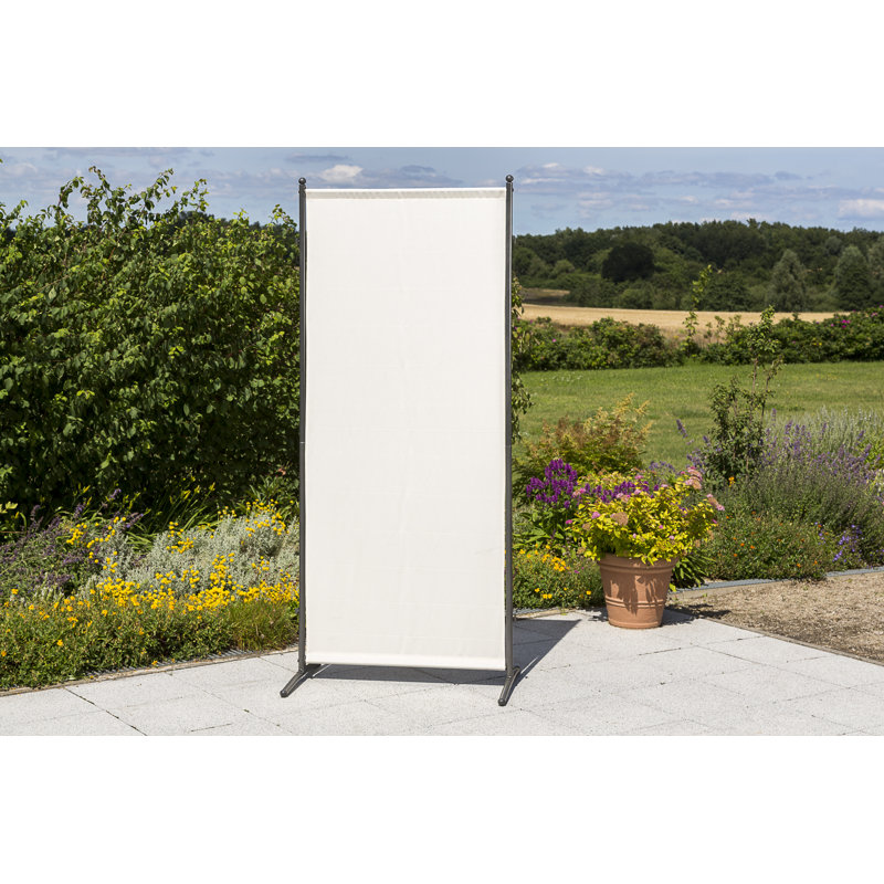 Samah Metal Yard/Privacy Fence, 82cm H x 190cm W x 1cm D, Beige
