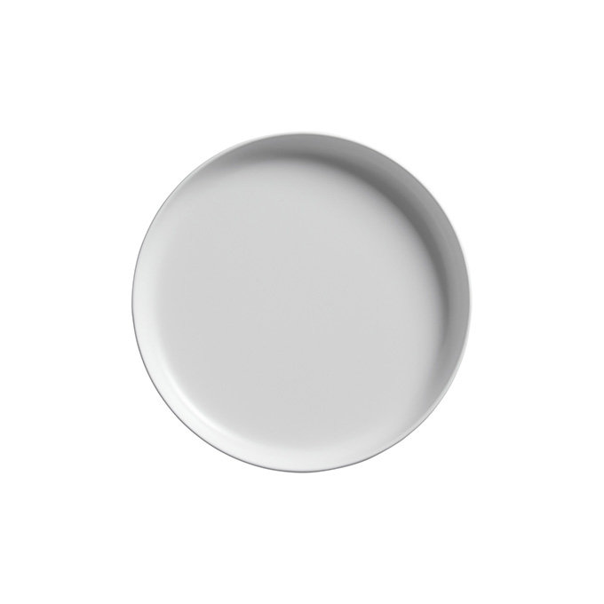 White Round Melamine Coupe Dinner Plate, 7.5 Inches