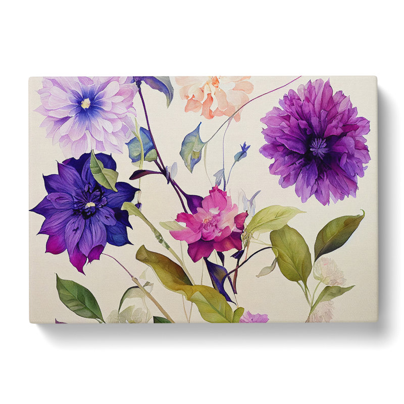 Amazing Watercolour Flowers - Wrapped Canvas, 35cm H x 50cm W x 3cm D