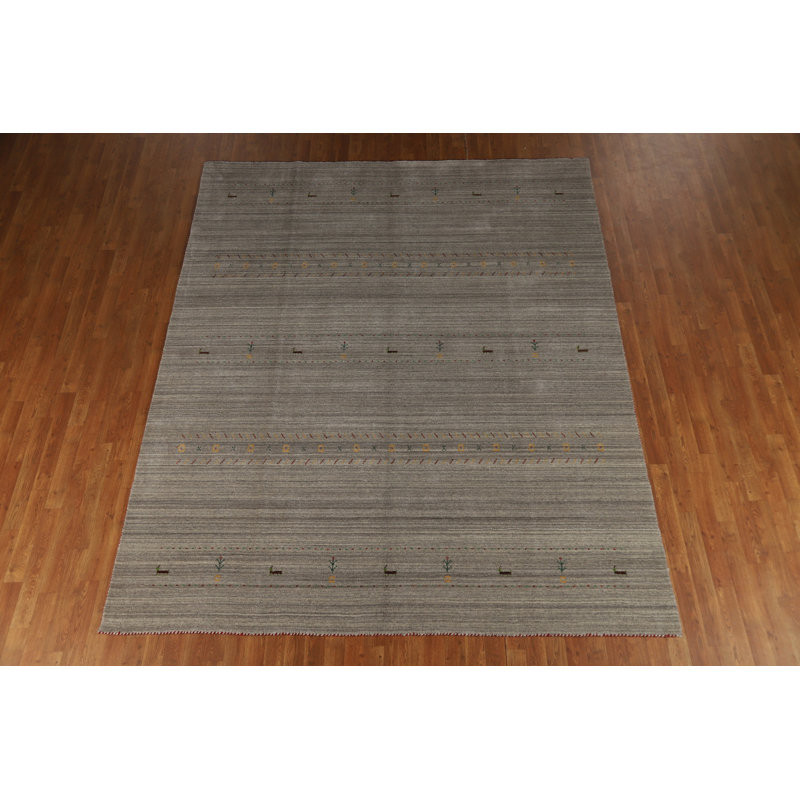 Tapis indien en laine fabriqué à la main de style Gabbeh 8 x 10