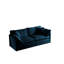 Salon - chenille bleue, 4 coussins inclus, structure en bois massif, chenille haute 2 pour la chambre, rembourrage en éponge, base, confortable et relaxant