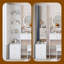 Ensemble de meuble-lavabo à miroir 63 po avec table à DEL, coiffeuse réglable 3 couleurs avec tabouret de rangement-1380671654