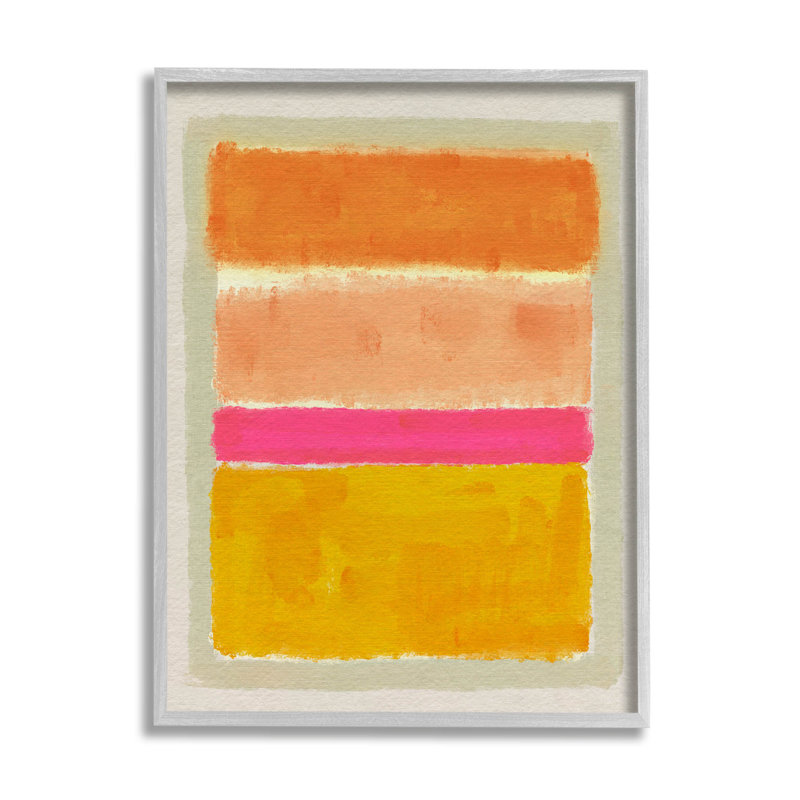 Abstrait, formes carrées et giclées par Victoria Barnes, H 14 po x l 11 po x P 1,5 po, Cadre flottant gris lustré