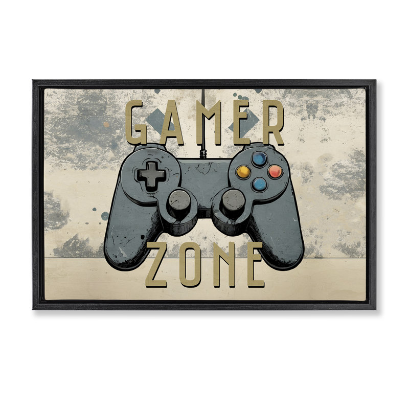 Zone de jeu avec cadre flottant abstrait, design par Kim Allen, Cadre flottant noir de jais, H 17 po x l 25 po