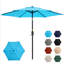 Parasol de marché 7,5 pi avec manivelle et inclinaison. Auvent résistant aux rayons UV pour la piscine. Cour arrière et patio (sans base)-1683910666-1683910667