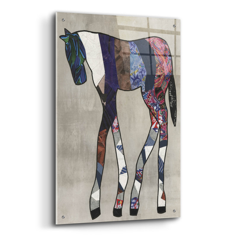 Art mural en verre épique «Horse Parade 2» par Coco Good, H 36 po x l 24 po