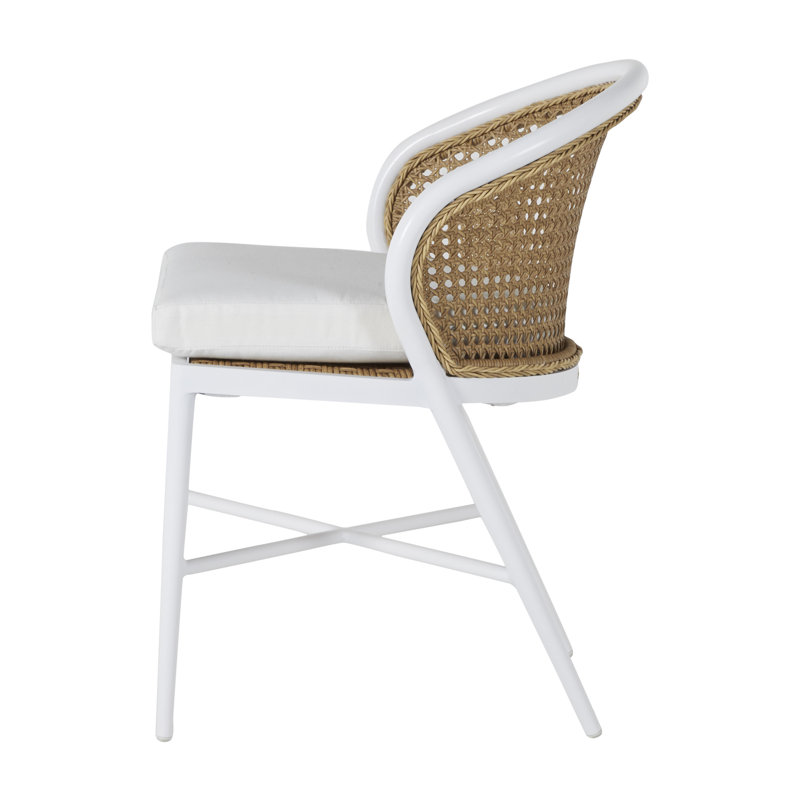 Havana Side Chair, Chalk, No Welt, Cabana Stripe Midnight