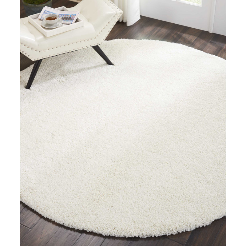 Tapis ivoire Sunny Shag, Rond 6 pi 7 po
