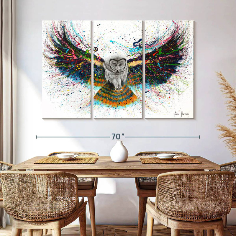 Hypnotic Twilight Owl, 32" H x 50" W