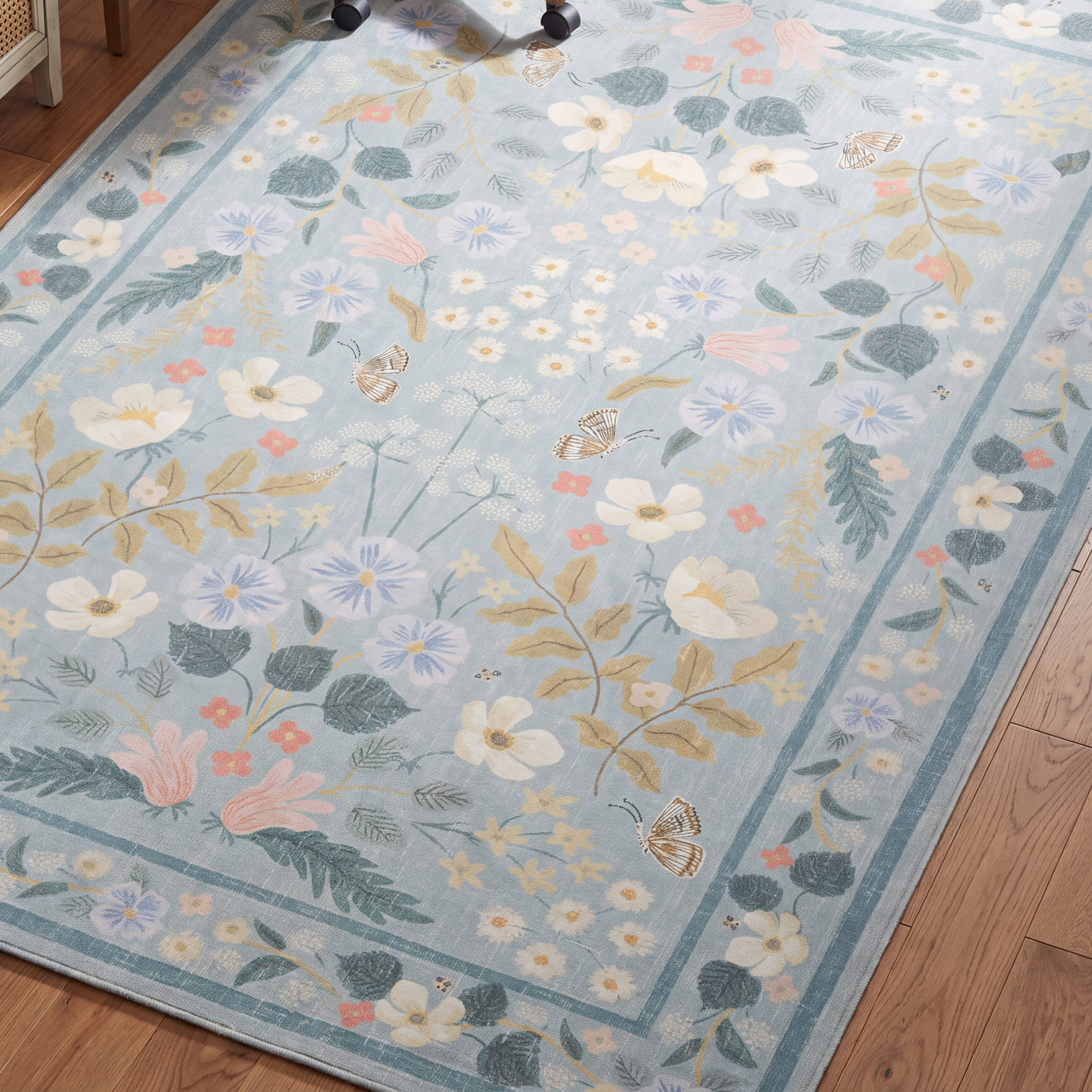 Rifle Paper Co. x Loloi Cotswolds Sky Area Rug, Rectangle 7'6" x 9'6"