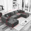 Canapé-lit modulaire double en velours côtelé 106 po Corduroy, aucun assemblage requis-490388224