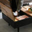 Table basse rectangulaire en bois massif noir-110405210