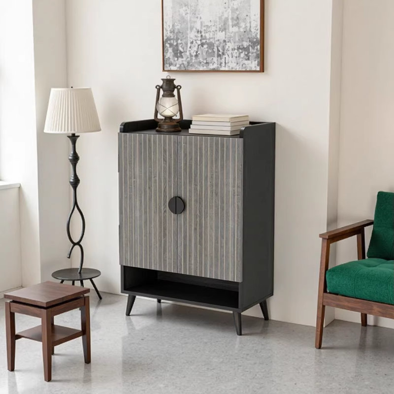 Armoire de rangement flexible à 7 niveaux avec panneaux réglables - Range-chaussures moderne pour l'entrée, le couloir et le garage en noir et gris