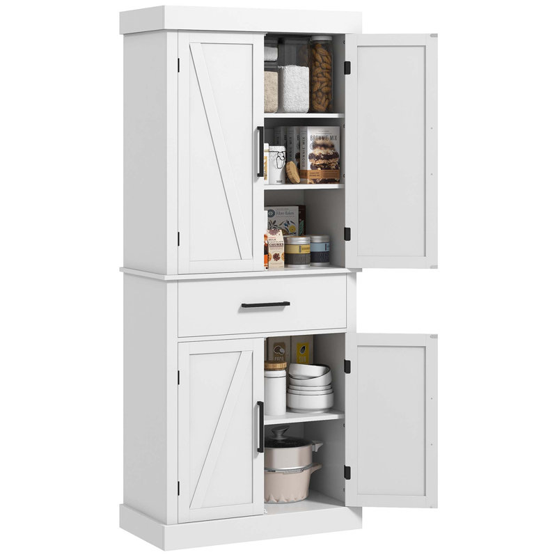 Grand garde-manger avec portes de grange et tablettes réglables