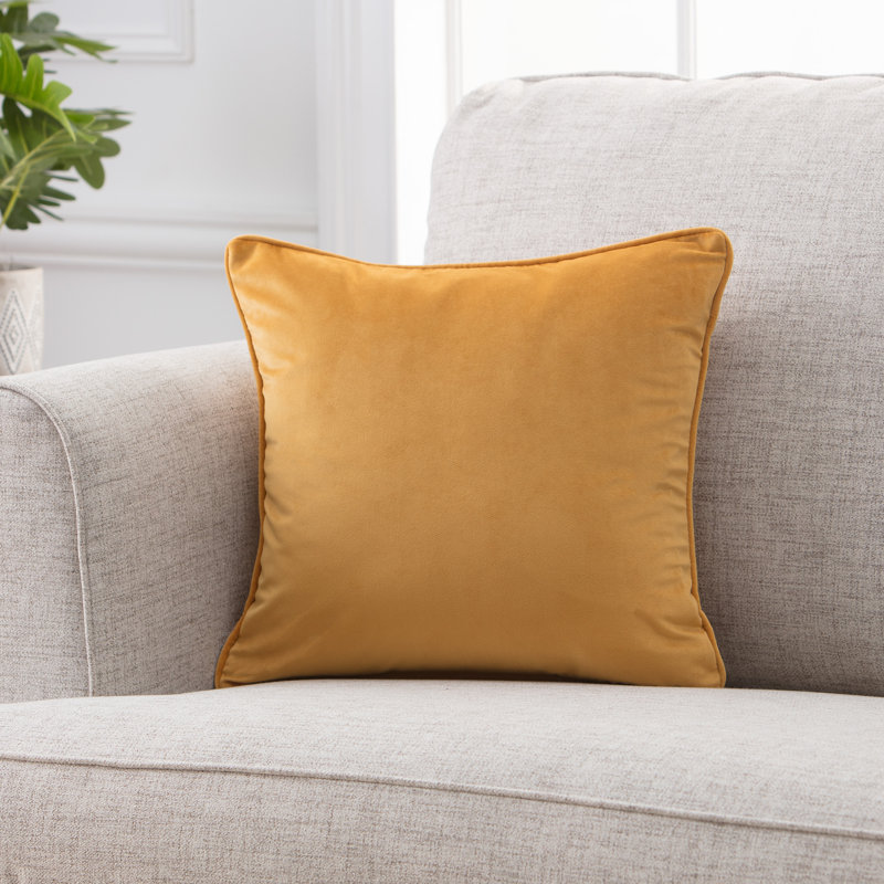 Chanasya Holland Velvet Solid Color Velvet Decorative Throw Pillow Cover, 18" x 18", Golden