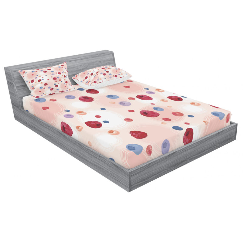 Microfiber Floral Sheet Set, Full Sheet Set with Fitted Sheet