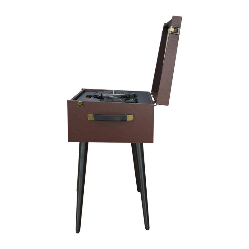 Arkrocket Brown 3-Speed Bluetooth Retro Turntable with Built-in Speakers
