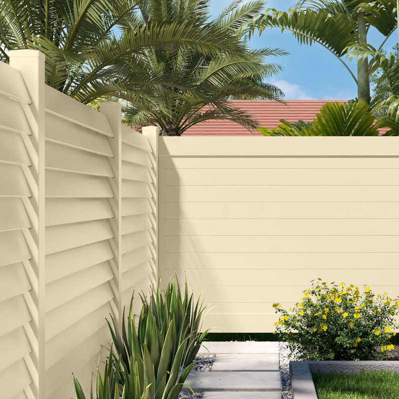 Louvred 5 in. W x 5 in. L x 102 in H Left End/Gate Post, Gold