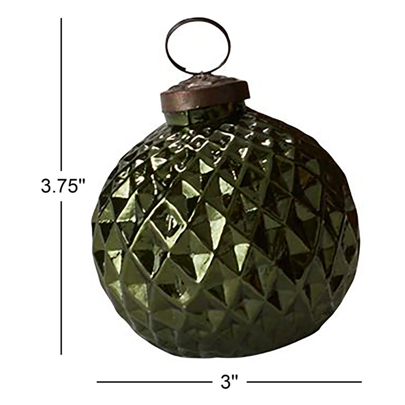 3.75'' Solid Colour Glass Ball Ornament