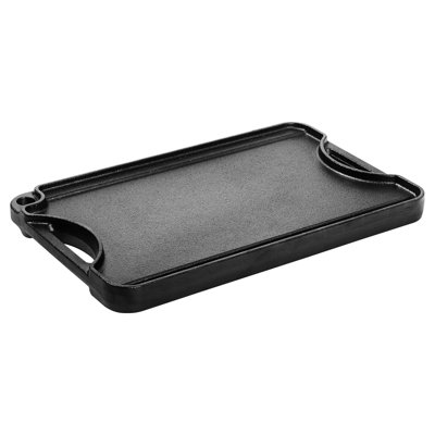 Plaque de cuisson rectangulaire réversible en fonte pour barbecue