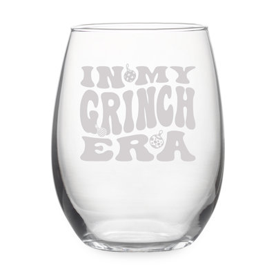 In My Grinch Era Stemless Wine Glass (Set of 2)