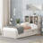 Modern Twin Size Bed Frame With Built-In USB Port On Bookcase Headboard And 2 Drawers-106845170