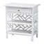Table de chevet en rotin naturel avec tiroir et tablettes - Table de chevet de style Chippendale