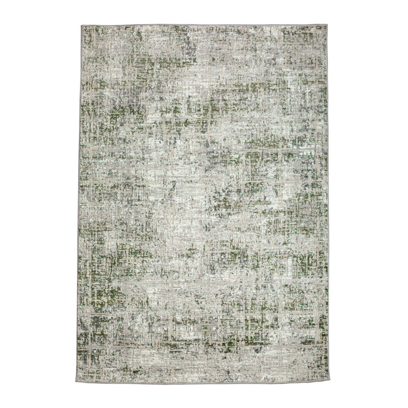 Livigno 1241 Transitional abstract Striated Green Area Rug, Rectangle 3'3" x 4'11" 