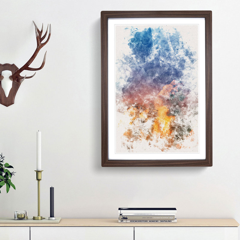 Rising Clouds - Picture Frame Painting Print, 33cm H x 24cm W x 2cm D, Walnut Framed