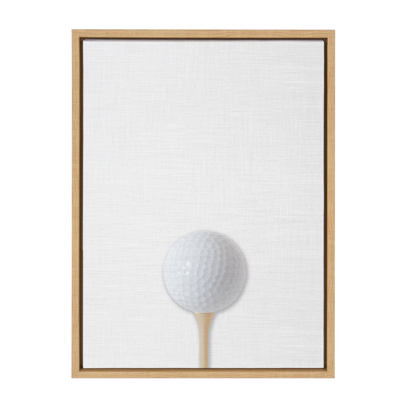 «Golf Ball Portrait Color» par Designovation, reproduction d'art sur toile encadrée