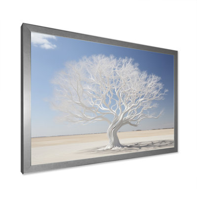 Arbre d'hiver gris et blanc, reproduction sur toile
