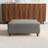 Upholstered Light Gray Square Corduroy Ottoman with Solid Wood Legs, Single Ottoman Modular Part For Sectional Sofa-113296805