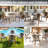 3 Piece Patio Bistro Set, Outdoor Wicker Round Table and 2 Dining Chairs with Metal Frame, French Table Chair Set for Garden Balcony Porch, Black/White-396106505-396106507