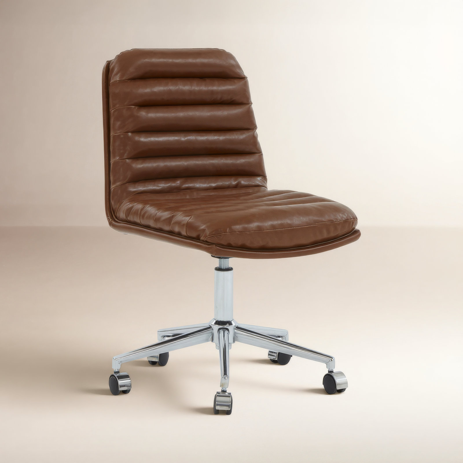 Ashia Swivel Office Chair, Brown