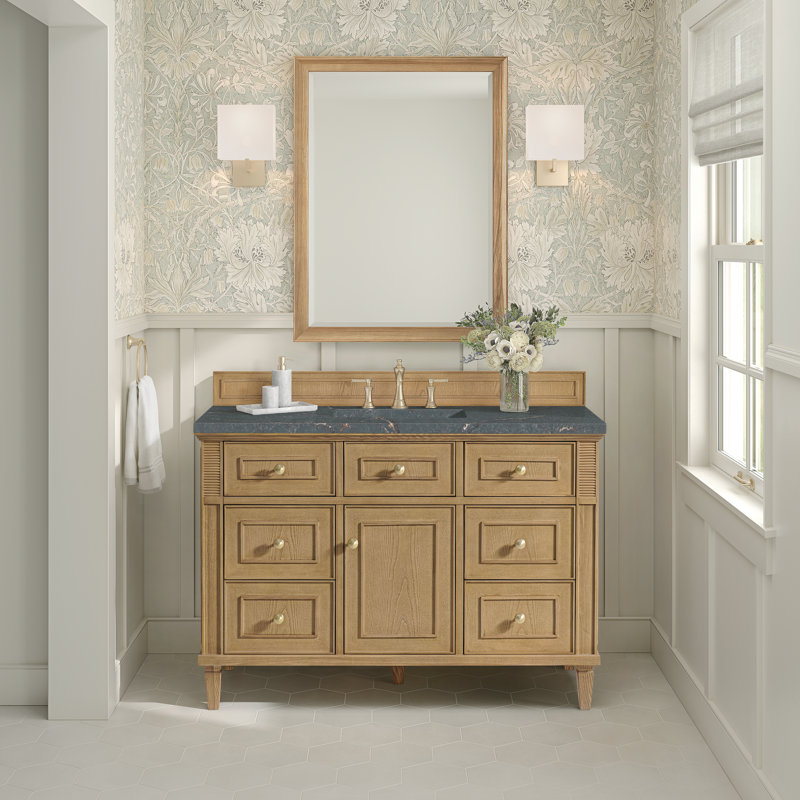 Lorelai 48'' W Single Vanity, Light Natural Oak, Parisien Bleu