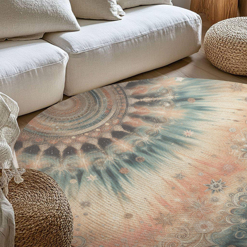 Tapis tressé à paillettes scintillantes, Rond 5 pi