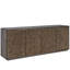 Modern Blossom 96" Wide Dark Oak Leather Petal Credenza