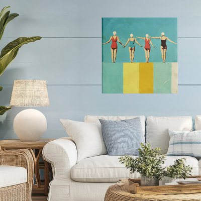 Four Figures on the Pool Canvas, design by Layla Oz