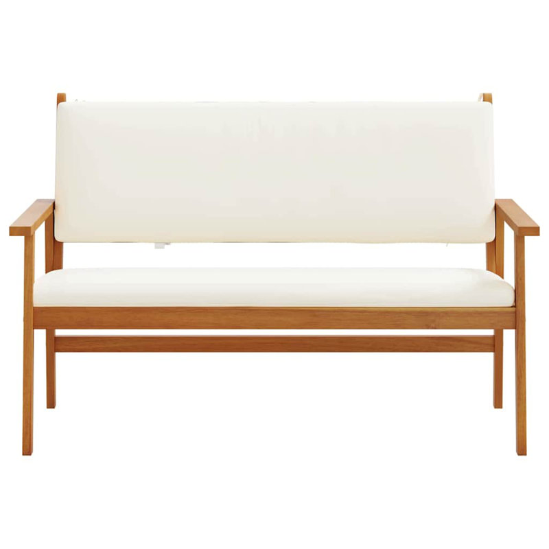 Solid Wood Outdoor Bench, Cream