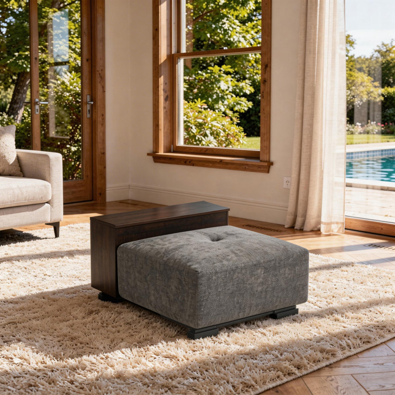 Chaise rembourrée sans accoudoirs en chenille, Dark Grey
