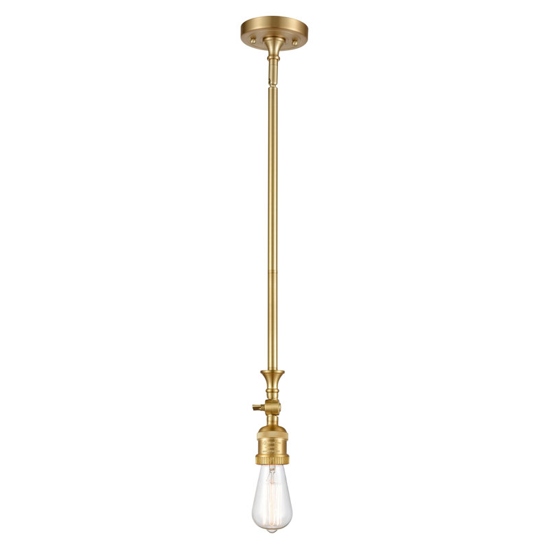 Franklin - Kymeshia - Mini-luminaire suspendu à tige inclinable 1 lumière - DEL , Or satiné, Blanc mat