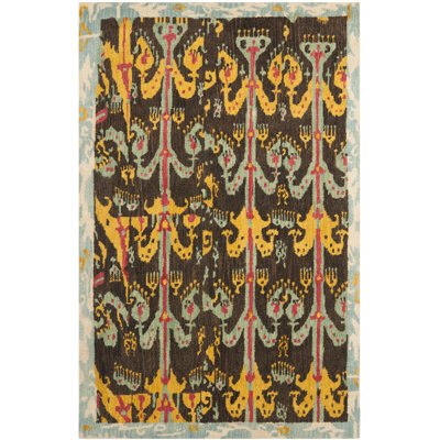 Kline Ikat Hand Tufted Wool Ikat Rug