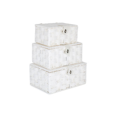 Highland Dunes Wicker 3 Piece Paper Rope Storage Basket Set