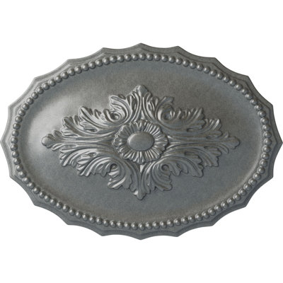 Médaillon de plafond Endurathane Plymouth, DO 16 3/4 po x P 1 3/8 po (convient aux auvents jusqu'à 1 5/8 po), pot peint à la main de finition crème