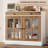 Modern 35.4" White Sideboard Buffet Cabinet with Glass Door & Drawer, Storage Cabinet for Dining Room and Kitchen-1221422917