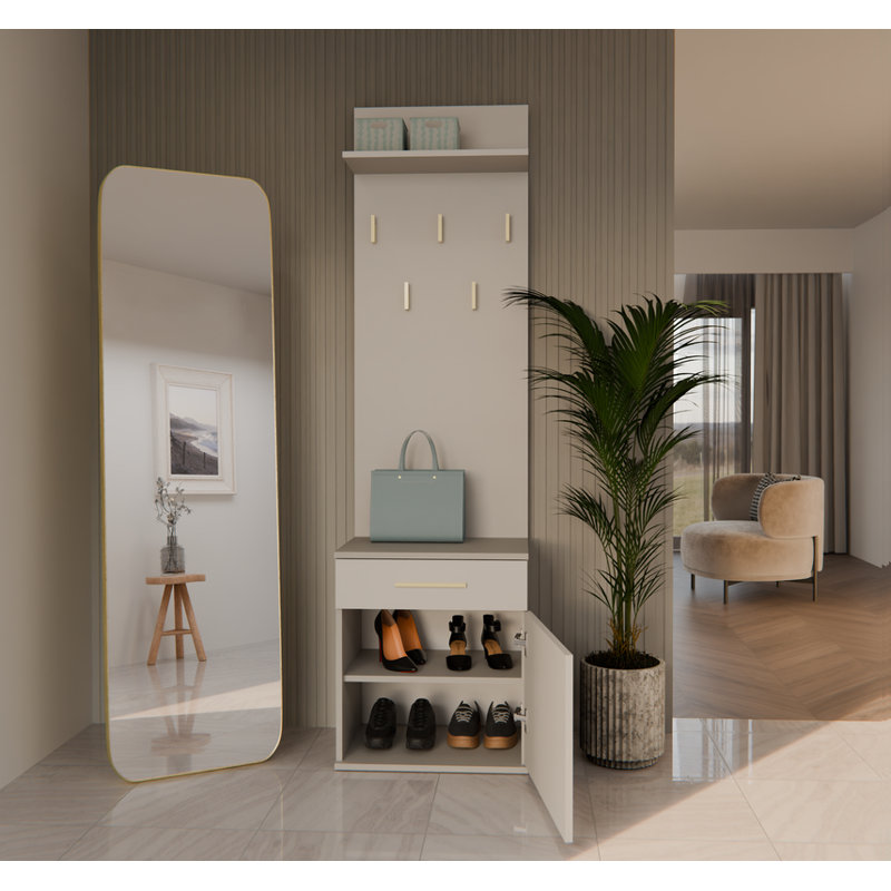 0 Door Laminate Wardrobe, Cashmere