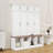 Wooden Hall Tree with Cabinet, Bench, Doors and Hooks-1399006580
