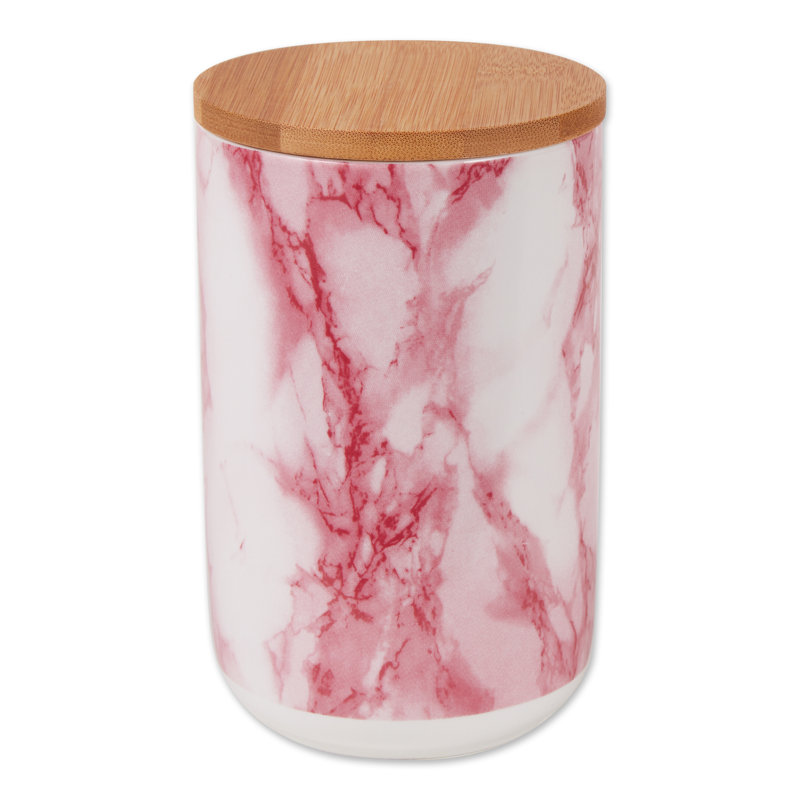 Marbre céramique 1,125 pte Pot de friandises Kitchen Canister, Rose