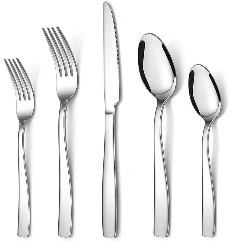 Latitude Run® Stainless Steel Flatware Set - Service for 8, Silver